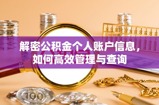 合肥解密公积金个人账户信息，如何高效管理与查询