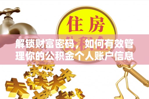 合肥解锁财富密码，如何有效管理你的公积金个人账户信息